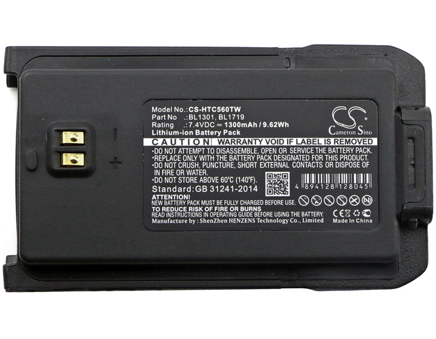 HYT TC-446S TC-500S TC-518 TC-518U TC-518V TC-560 TC-580 TC-585 1300mAh Two Way Radio Replacement Battery-5