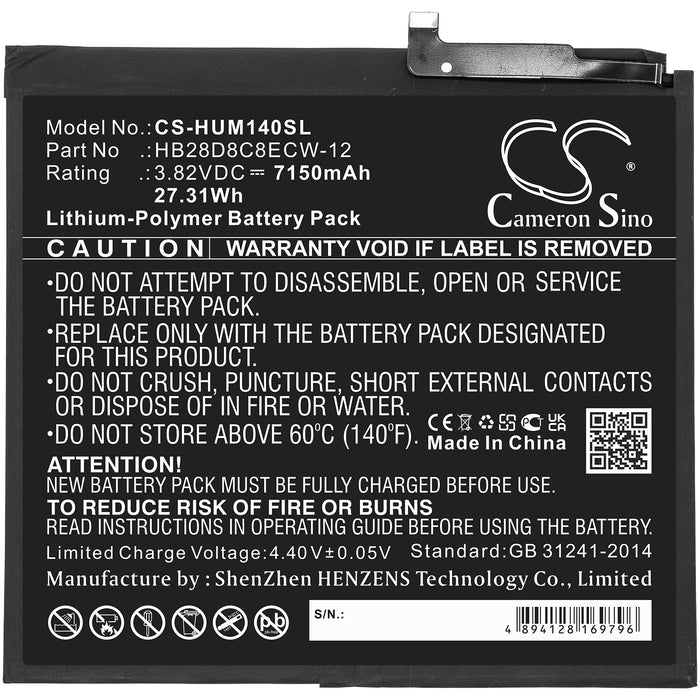 Huawei BAH3-AL00 BAH3-L09 BAH3-W09 MatePad 10.4 2020 Tablet Replacement Battery-3