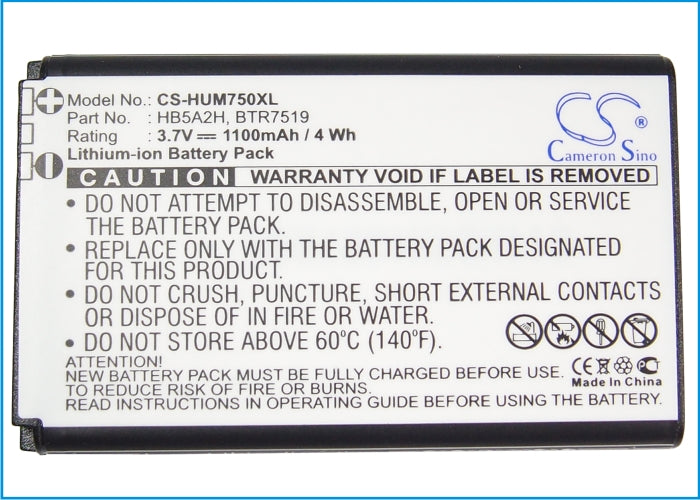 Metropcs HWM570 Verge 1100mAh Mobile Phone Replacement Battery-5