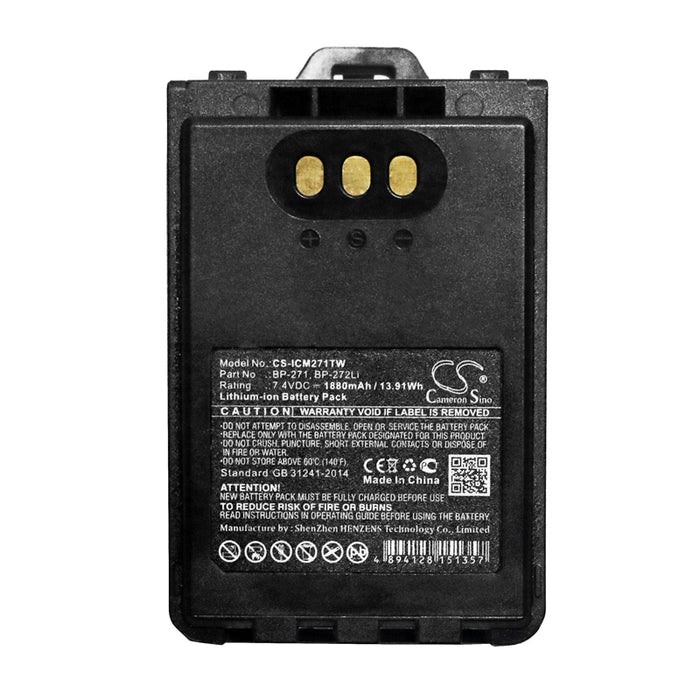 Icom IC-31A IC-31E IC-51A IC-51E Two Way Radio Replacement Battery-5