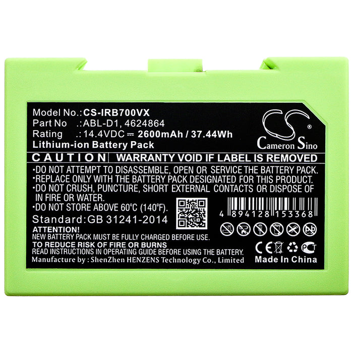 Irobot 7150 i31502F i8550 Roomba 5150 Roomba 7550 Roomba e5 Roomba e5150 Roomba e515020 Roomba e5152 Roomba e5154 R 2600mAh Vacuum Replacement Battery-5