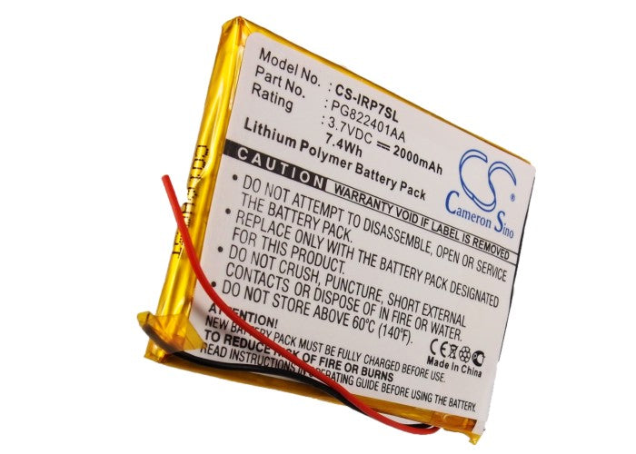 Iriver 1P0708SIL 8GB 1P0716SIL 16GB P7 REI-P7(B) Media Player Replacement Battery-5