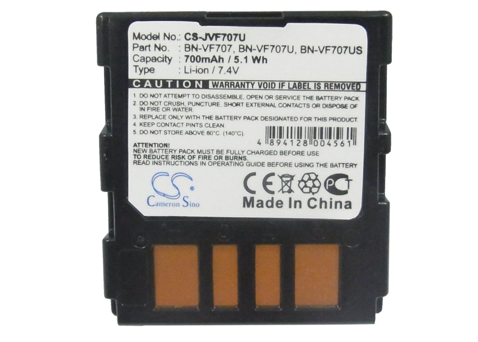 JVC GR-D240 GR-D246 GR-D247 GR-D250 GR-D250U GR-D250US GR-D270 GR-D270US GR-D271US GR-D275 GR-D275US GR-D290 GR-D290 700mAh Camera Replacement Battery-5