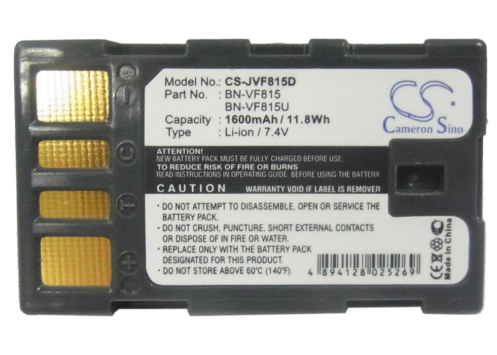 JVC EX-Z2000 GR-D720 GR-D720EK GR-D720EX GR-D720US GR-D721EX GR-D725EK GR-D725EX GR-D725US GR-D726 GR-D726EK GR-D72 1600mAh Camera Replacement Battery-5