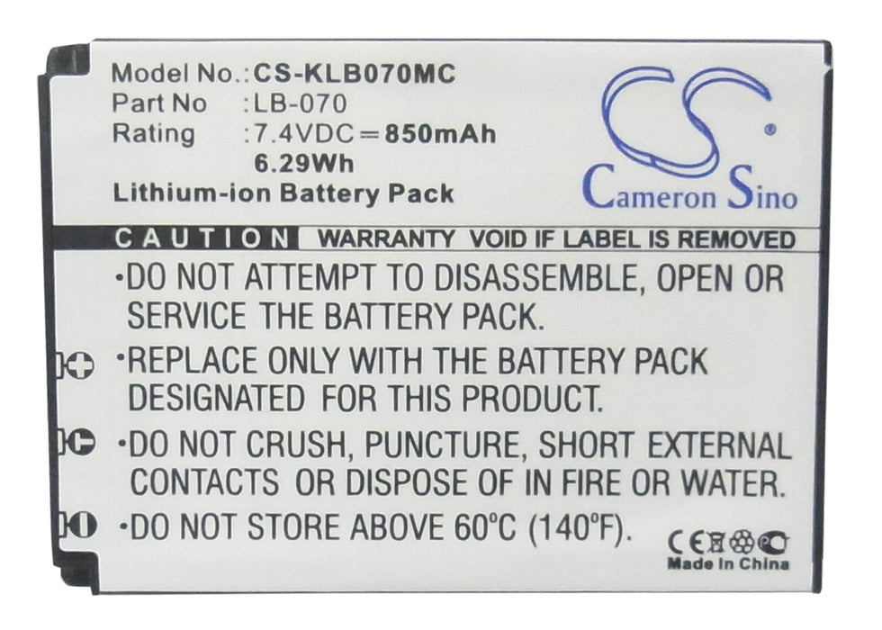 Kodak Pixpro AZ651 Pixpro AZ651 Astro Zoom Pixpro AZ652 PIXPRO S1 PIXPRO S-1 850mAh Camera Replacement Battery-5