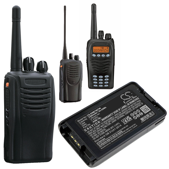 Kenwood NX-220 NX-320 NX3200 NX3220 NX-3220 NX3300 NX3320 NX-3320 TK-2140 TK-2148 TK-2160 TK-2168 TK-2170 TK-2170M T Two Way Radio Replacement Battery-6