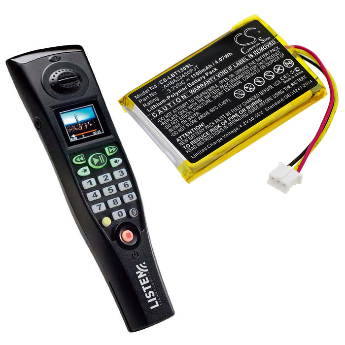 Listen Technologies Audio Guide LBT-1300 Headphone Replacement Battery-6