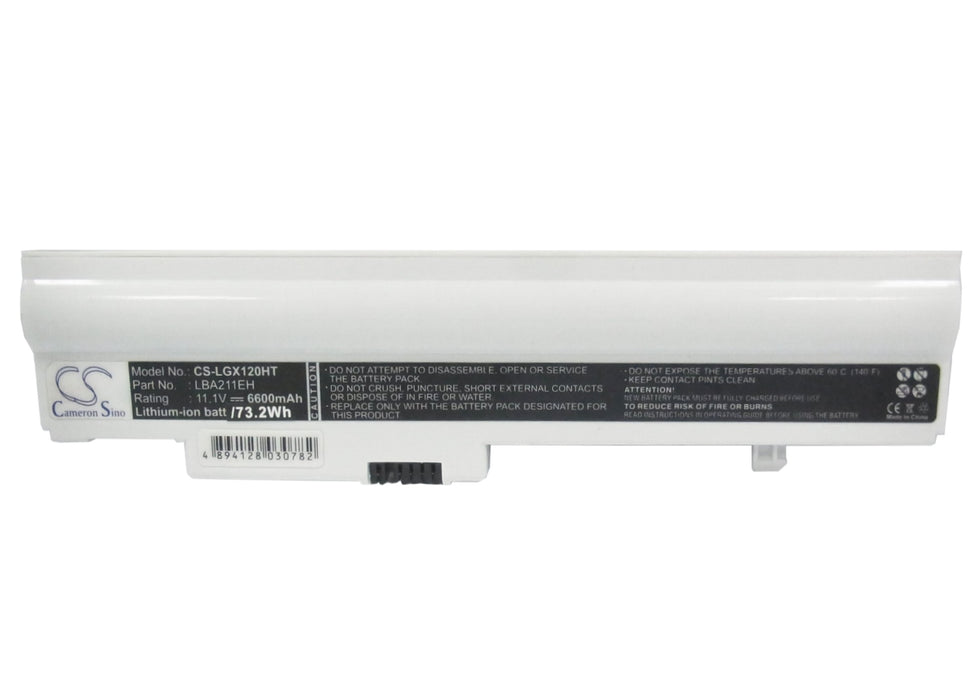 LG X120 X120-G X120-H X120-L X120-L.C7B1A9 X120-L.C7L1A9 X120-N X130 X130 10in X130-G X130-L 6600mAh White Laptop and Notebook Replacement Battery-5