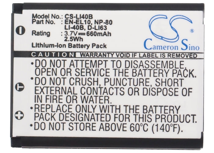 Medion Life E43011 Life E44033 Life E44041 Life P42002 Life P430001 Life P43001 Life P43005 Life P43007 Life P43008  660mAh Camera Replacement Battery-5