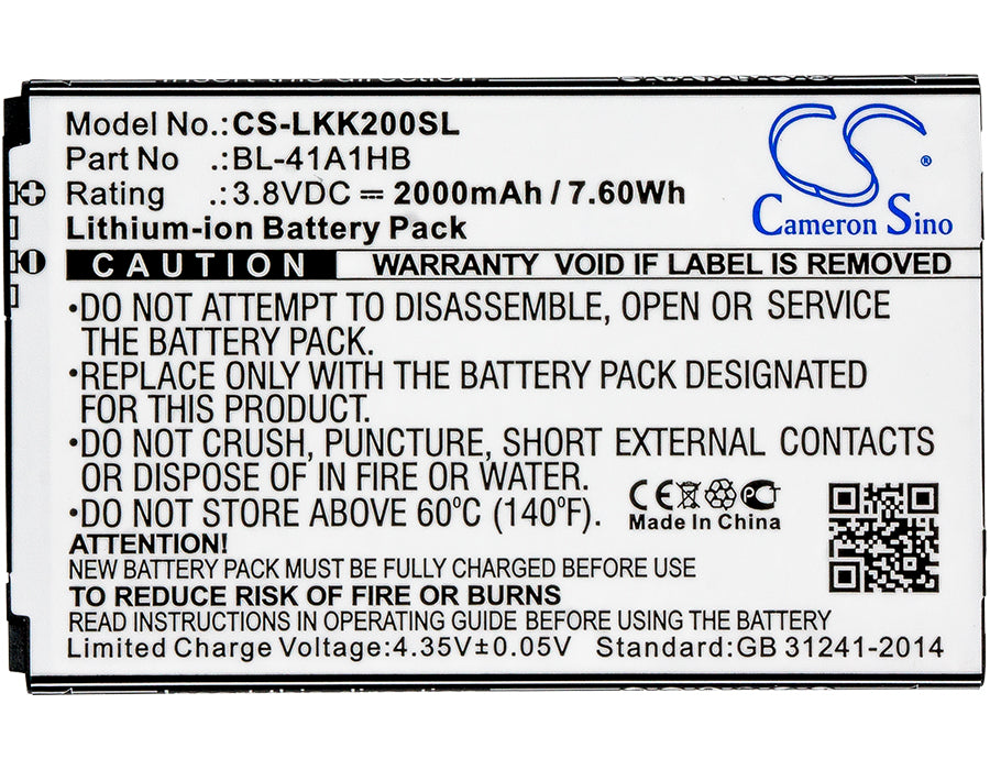 LG K200 K200ds K200dsK L53BG L53BL L56VL LS676 Tribute HD X Style X1 Mobile Phone Replacement Battery-5