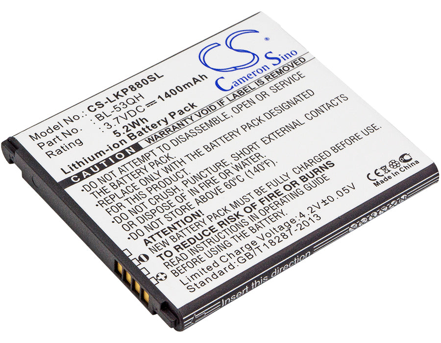 LG Escape F160K F-160K F160L F-160L F-160S 1400mAh Replacement Battery-main