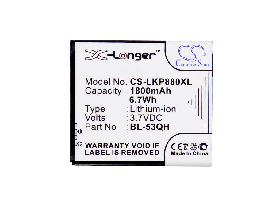 LG Escape F160K F-160K F160L F-160L F-160S H420 L-02E L20 LGMS870 MS870 Optimus 4X HD Optimus F5 Optimus L9 O 1800mAh Mobile Phone Replacement Battery-3