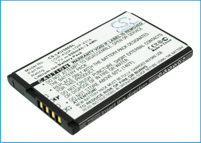LG 100c 220c 230 Nite 300g 410g 450 Aries CB630 CE110 CP150 G100 GB102 GB130 GS170 Invision KP100 KP105 KP106 (Ruby)  Mobile Phone Replacement Battery-4
