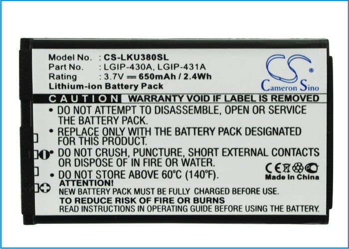 LG 100c 220c 230 Nite 300g 410g 450 Aries CB630 CE110 CP150 G100 GB102 GB130 GS170 Invision KP100 KP105 KP106 (Ruby)  Mobile Phone Replacement Battery-5