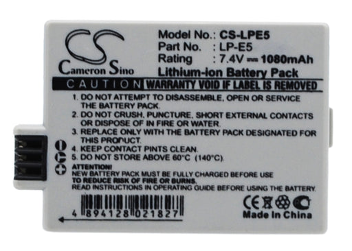 Canon EOS 1000D EOS 450D EOS 500D EOS Kiss F EOS K Replacement Battery-main