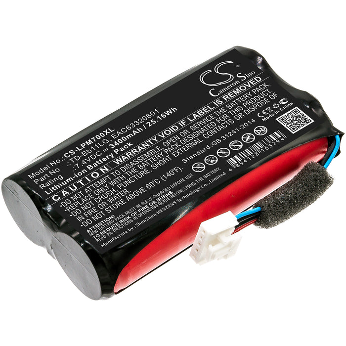 LG Music Flow P7 NP7550 PJ9 PJ9B PJS9W 3400mAh Replacement Battery-main