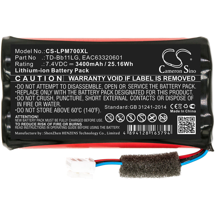 LG Music Flow P7 NP7550 PJ9 PJ9B PJS9W 3400mAh Speaker Replacement Battery-3
