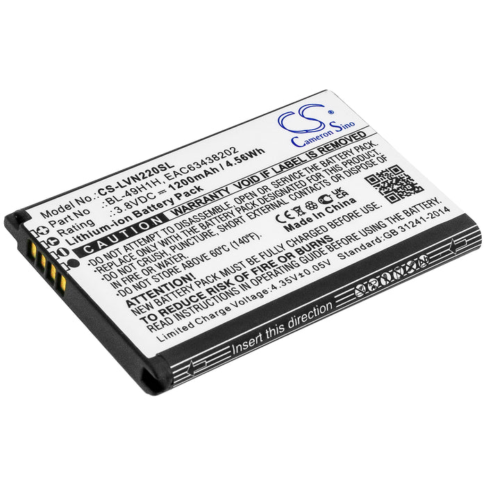 LG Classic Flip Exalt LTE 4G UN220 VN220 Wine 2 Replacement Battery-main