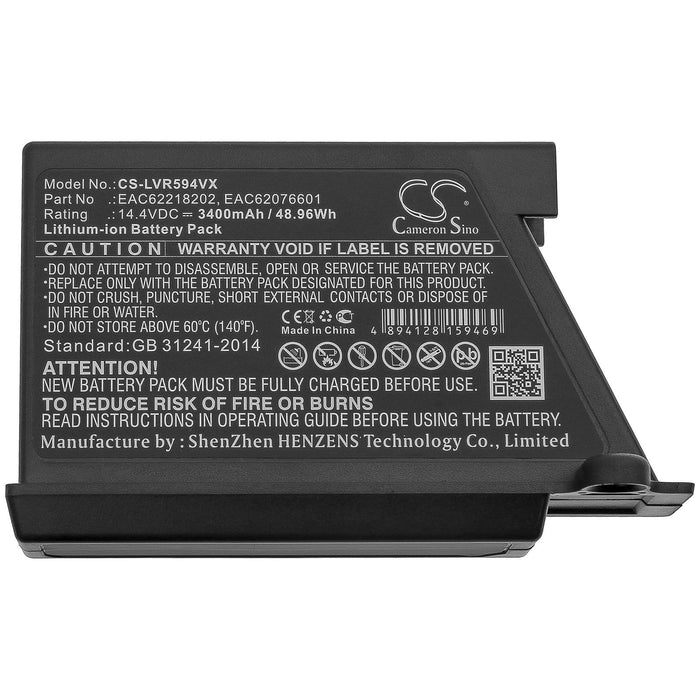 LG HomBot R66803VMNP HomBot VCARPETX HomBot VHOMBOT1 HomBot VHOMBOT3 HomBot VPARQUET HomBot VR1010GR HomBot VR1012B 3400mAh Vacuum Replacement Battery-3