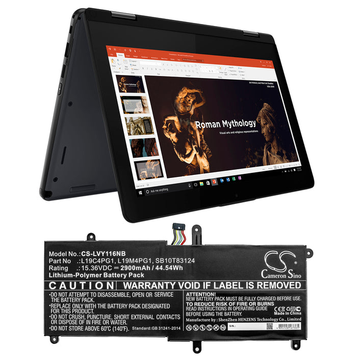 Lenovo 11e Yoga Gen 6 20SES00100 11e Yoga Gen 6 20SES00200 11e Yoga Gen 6 20SES00300 11e Yoga Gen 6 20SES00A00 Laptop and Notebook Replacement Battery-5
