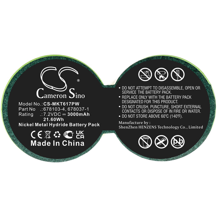 Makita 6010SD 6010SDW 6070D 6076DW 6170D 6176D 617 Replacement Battery-3