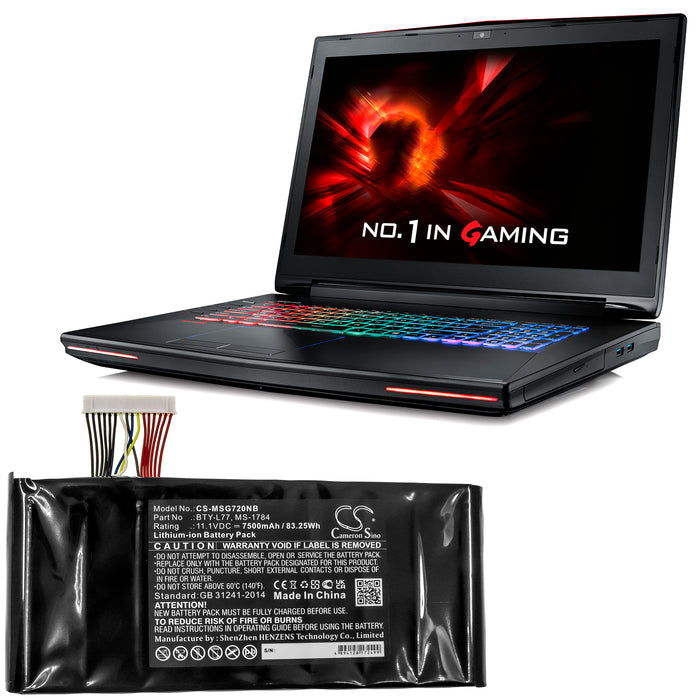 MSI 2QE-212CN 9S7-178541-462 GT72 2PC DOMINATOR GT72 2PE DOMINATOR PRO GT72 2PE-009US GT72 2PE-012AU GT72 2PE- Laptop and Notebook Replacement Battery-6