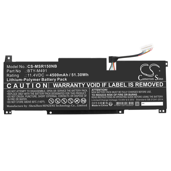 MSI Modern 15 A10M MS-1551 Modern 15 A10M-001XFR Modern 15 A10M-002FR Modern 15 A10M-004XFR Modern 15  4500mAh Laptop and Notebook Replacement Battery