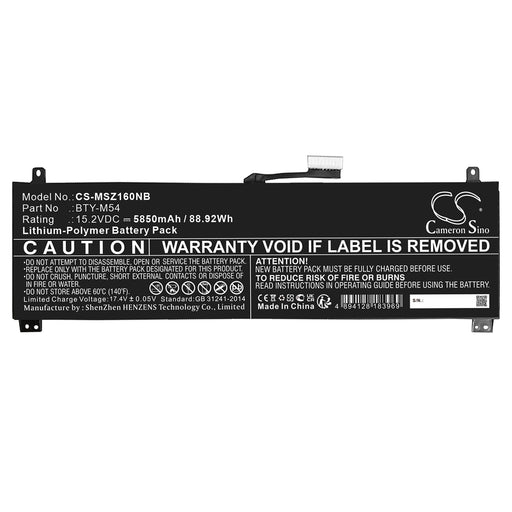 MSI Creator Z16 A11UE-019ES Creator Z16 A11UE-020XES Creator Z16 A11UE-021PT Creator Z16 A11UE-024RU Creator Z Laptop and Notebook Replacement Battery