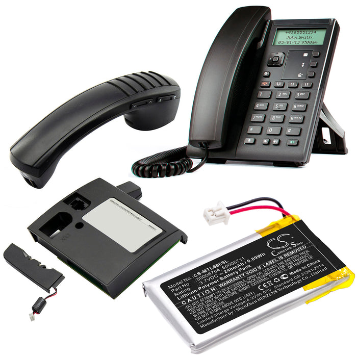 Mitel 6863i 6865 6865i 6867i 6869 6869i 6900 6905 6910 6920 6930 6940 6970 Wireless Headset Replacement Battery-6