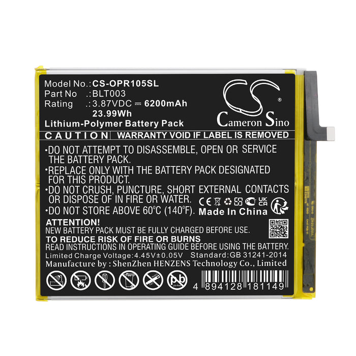 OPPO Realme pad mini Realme Pad Mini 4G Realme Pad Mini LTE Realme Pad Mini Wi-Fi RMP2105 Tablet Replacement Battery