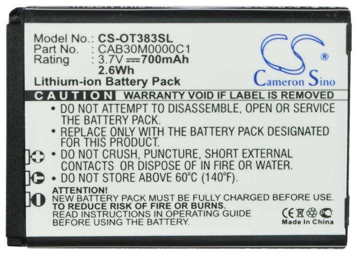 Alcatel Crystal One Touch 103 One Touch 103A One Touch 105 One Touch 105A One Touch 106 One Touch 108 One Touch 109 O Mobile Phone Replacement Battery-5