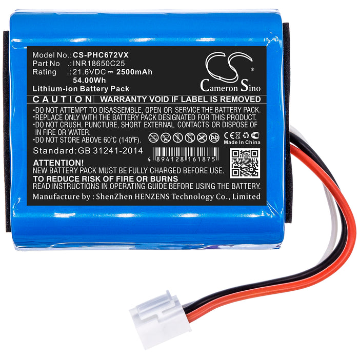 Philips FC6721 FC6721 01 FC6722 FC6722 01 FC6723 FC6723 01 FC6725 01 FC6726 01 FC6729 FC6729 01 SpeedPro SpeedPro Aqua Vacuum Replacement Battery-3