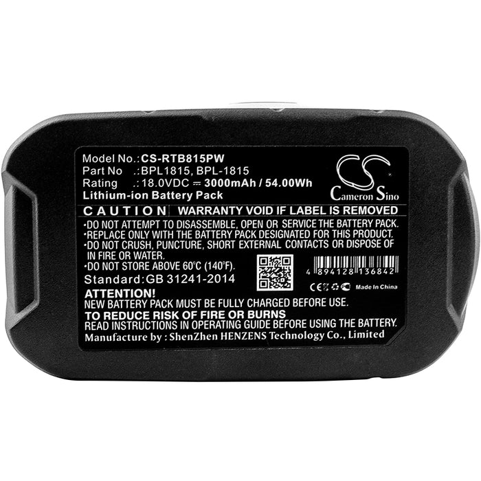 Ryobi BID-1801M BID-180L  Black Power Tool 3000mAh Replacement Battery-5