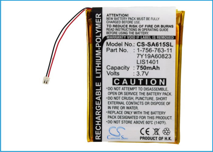 Sony NW-S710 NWZ-S600 NWZ-S600F NWZ-S610 NWZ-S615 NWZ-S615F NWZ-S616 NWZ-S616F NWZ-S618 NWZ-S618FBLK NWZ-S638FRED NWZ Media Player Replacement Battery-5