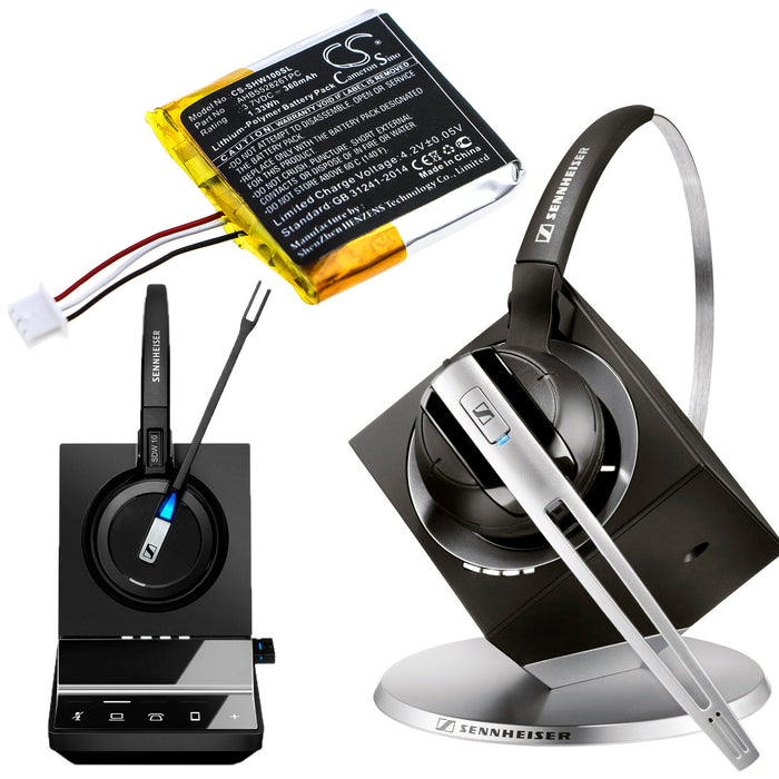 Sennheiser DW 10 SDW 10 SDW 10 HS SDW 5013 SDW 5014 SDW 5015 SDW 5016 Headphone Replacement Battery-6