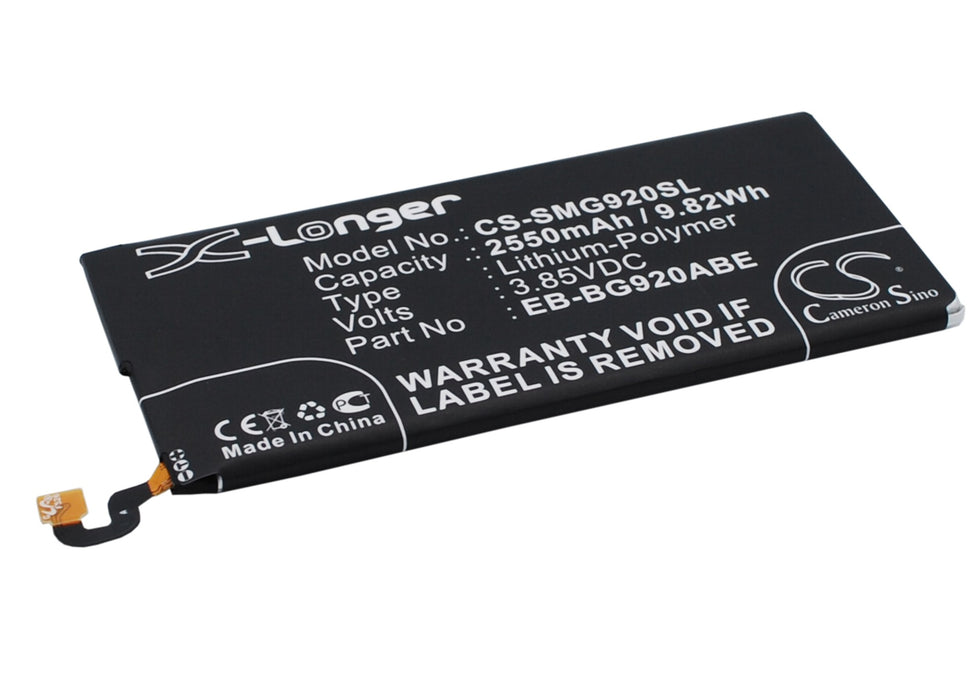 Samsung Galaxy S6 Galaxy S6 Duos Galaxy S6 LTE-A Galaxy S6 TD-LTE SCH-J510 SCV31 SGH-N520 SM-G920 SM-G9200 SM-G9208 S Mobile Phone Replacement Battery-2