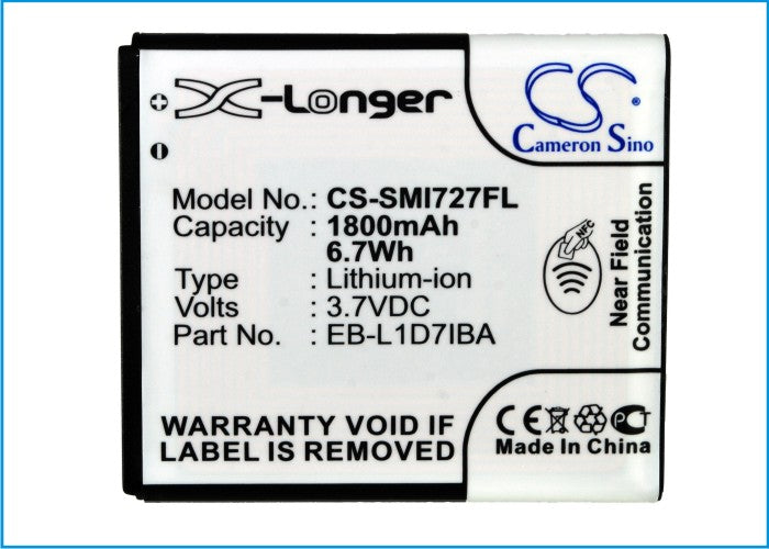 AT&T Galaxy S 2 Skyrocket 4G Galaxy S II Skyrocket 4G Galaxy S2 Skyrocket 4G Galaxy SII Skyrocket 4G S 1800mAh Black Mobile Phone Replacement Battery-5