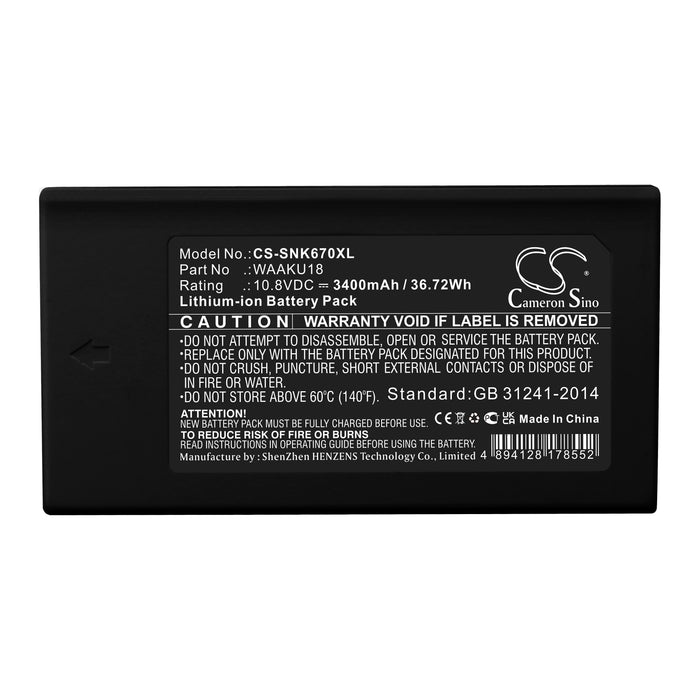 Sonel KT-560 KT-640 KT-670 3400mAh Thermal Camera Replacement Battery