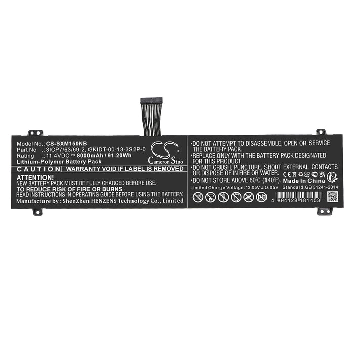 Schenker XMG Fusion 15 XMG Fusion 15 XFU15L19 Laptop and Notebook Replacement Battery