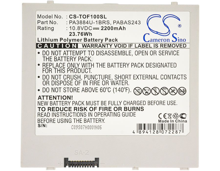 Toshiba 10 Thrive AT100 AT100-001 AT100-002 AT100-100 AT105-T1016 AT105-T1016G AT105-T1032 AT105-T1032G AT105-T108 AT300 AT Tablet Replacement Battery-3