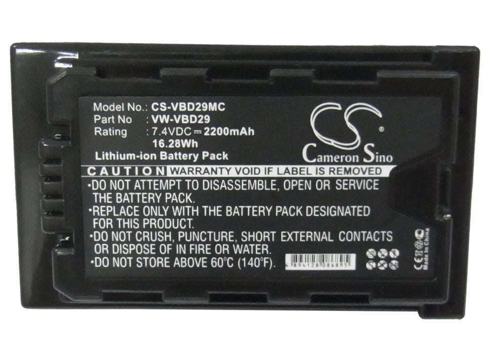 Panasonic AJ-PX270 AJ-PX298 AJ-PX298MC HC-MDH2 HC-MDH2GK HC-MDH2GK-K HC-MDH2M HDC-MDH2GK 2200mAh Camera Replacement Battery-5