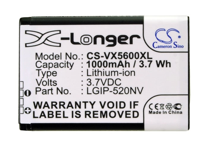 LG Accolade Cosmos Touch VN270 Extravert MN270 MN270 Beacon Revere LG-VN150PP UN150 Envoy VN150 VN270 VN270 Cosmos To Mobile Phone Replacement Battery-5