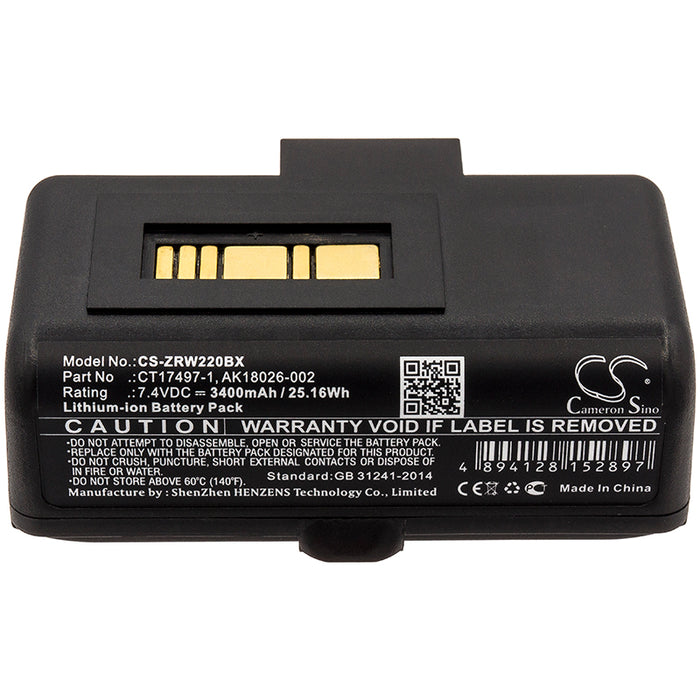 Zebra RW220 RW320 3400mAh Printer Replacement Battery-5