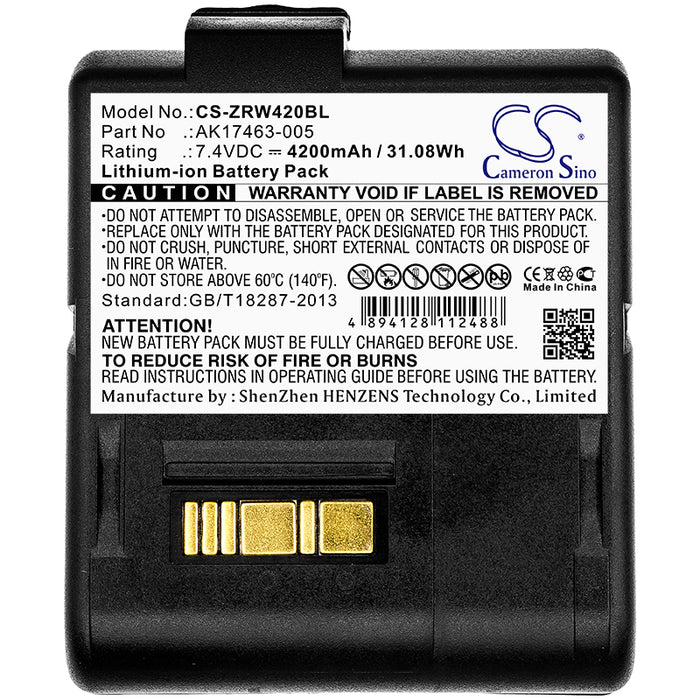 Zebra L405 RW420 RW420 EQ 4200mAh Printer Replacement Battery-5
