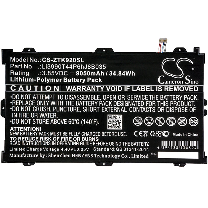 ZTE K92 Primetime Primetime LTE-A Tablet Replacement Battery-3