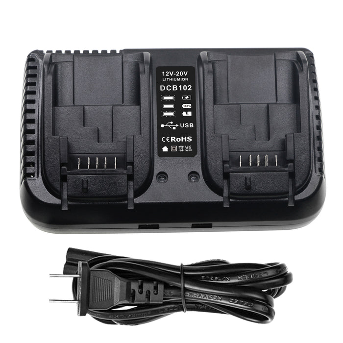 DeWalt Dual Port 120V MAX 12V MAX Li-ion 20V MAX 60V MAX CL3.C18S DCB184 DCB184-XJ DCB184-XR DCD700 DCD710 DCD7 Replacement Power Tool Battery Charger