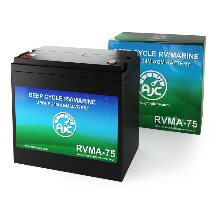 AJC 12V 75Ah Deep Cycle Marine and Boat Battery
