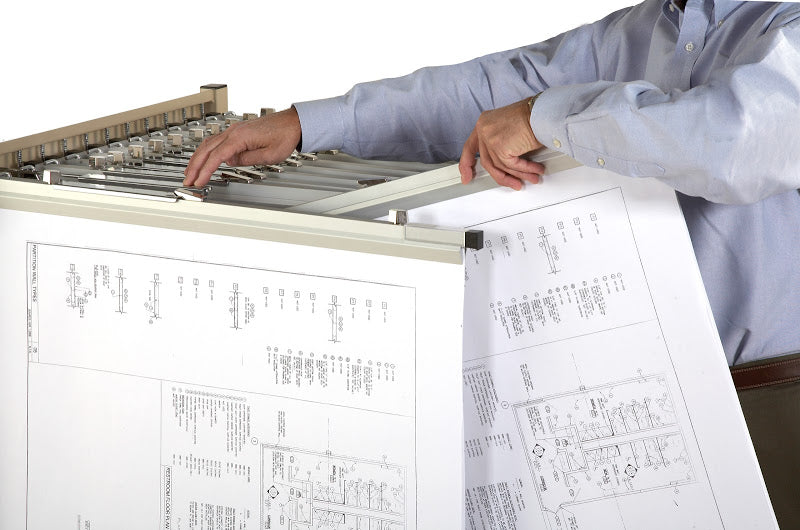 Wall Rack with 12 Pivot Hangers for Blueprints